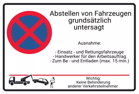Parken verboten Schild Parken - Verkehr Abstellen von Fahrzeugen untersagt Bild