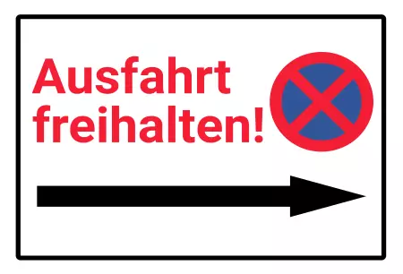 Parken verboten Schild Parken - Verkehr Ausfahrt freihalten Bild