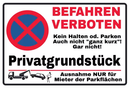 Parken verboten Schild Parken - Verkehr BEFAHREN VERBOTEN Bild