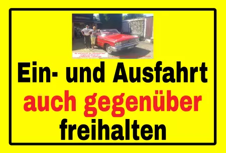 Parken verboten Schild Parken - Verkehr Ein- und Ausfahrt frei halten! Bild