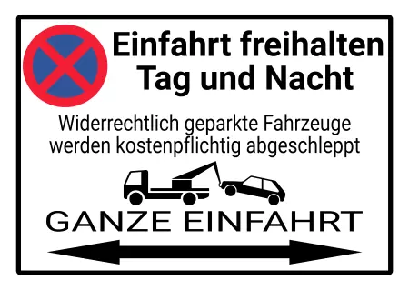 Parken verboten Schild Parken - Verkehr GANZE EINFAHRT FREIHALTEN Bild
