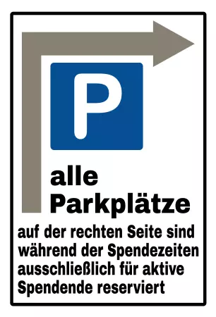 Parken verboten SchildParken - Verkehr alle Parkplätze auf der rechten Seite sind ... Bild