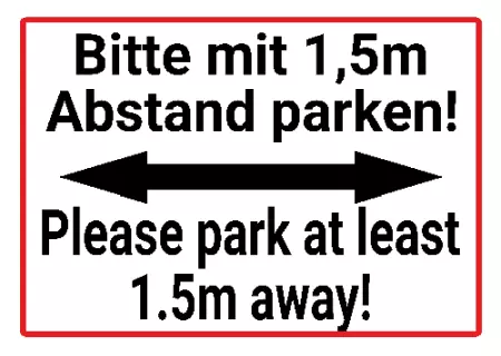 Parken verboten SchildParken - Verkehr Bitte mit Abstand parken Bild