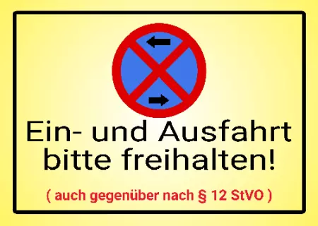 Parken verboten Schild Parken - Verkehr Ein- und Ausfahrt feihalten Bild