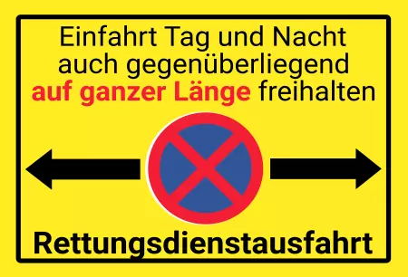 Parken verboten SchildParken - Verkehr Einfahrt auf ganzer Länge freihalten Bild