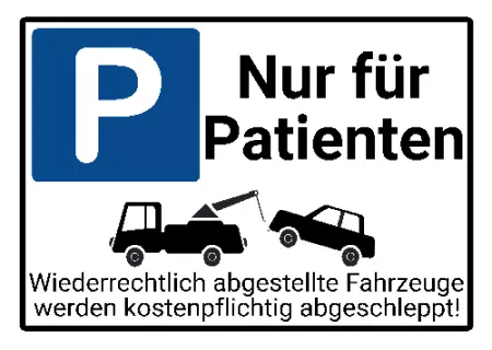 Parken verboten SchildParken - Verkehr Nur für Patienten Bild