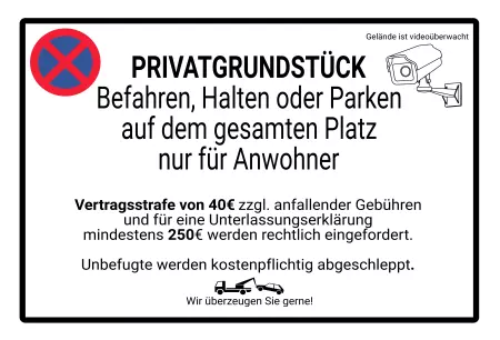 Parken verboten SchildParken - Verkehr PRIVATGRUNDSTÜCK Bild