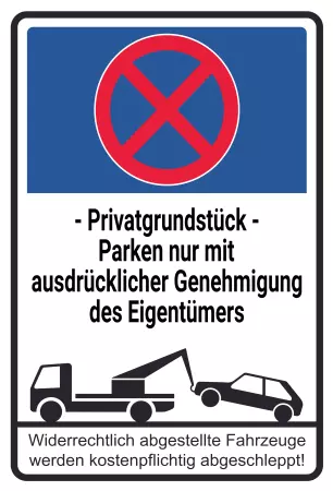 Parken verboten SchildParken - Verkehr Privatgrundstück Bild