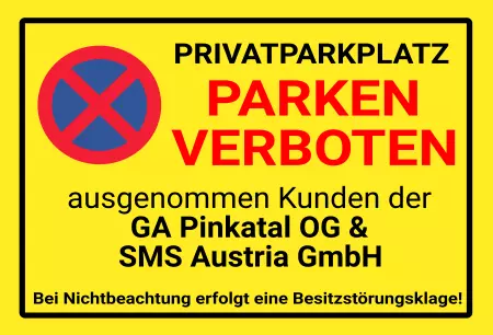 Parken verboten SchildParken - Verkehr PRIVATPARKPLATZ Bild