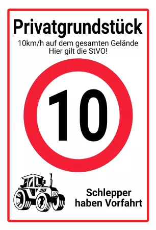 Parken verboten SchildParken - Verkehr Schlepper haben Vorfahrt Bild