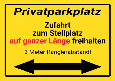 Parken verboten SchildParken - Verkehr Zufahrt zum Stellplatz freihalten Bild